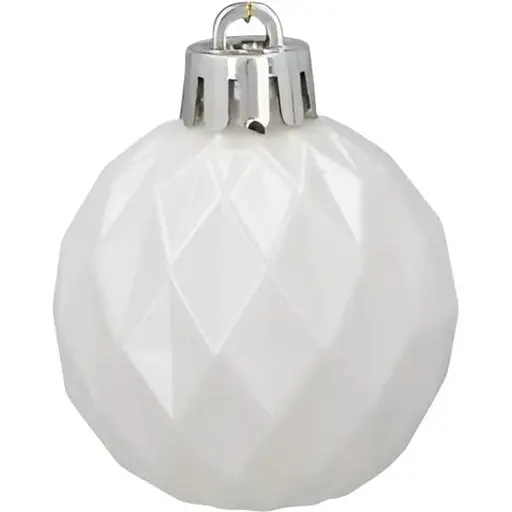 Комплект елочных шариков Chomik пластиковые 4 см серебристые и белые 16 шт. (GIF7351) - фото 3