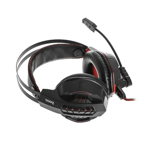Ігрові накладні навушники Hoco W102 Cool, USB, 3.5mm, 2m, Червоний - фото 3