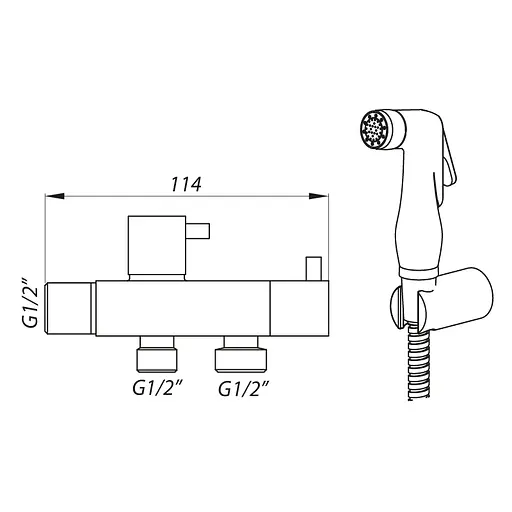 Монокран Zerix LR5398-4 для гігієнічного душа і бачка унітазу LL1212, Хром - фото 2