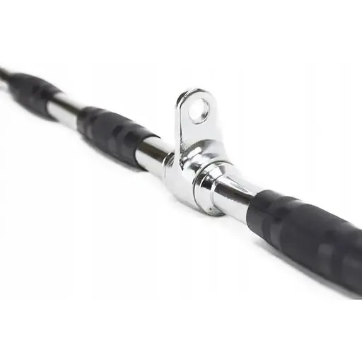 Ручка для верхньої тяги York Fitness 122см вигнута з гумовими рукоятками, хром - фото 7