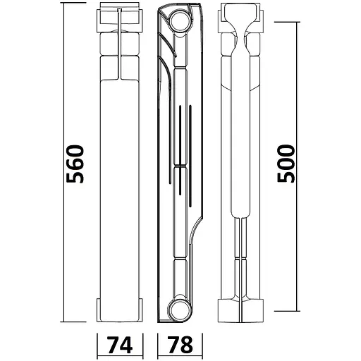 Радіатор біметалевий секційний Energo BITIGHT 500/80 (16866) - фото 3