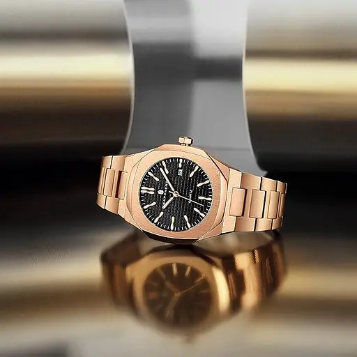 Годинник SAPPHERO Чоловічий кварцовий годинник Срібний браслет з нержавіючої сталі 100 м Водонепроникний календар дат Чорний - фото 2