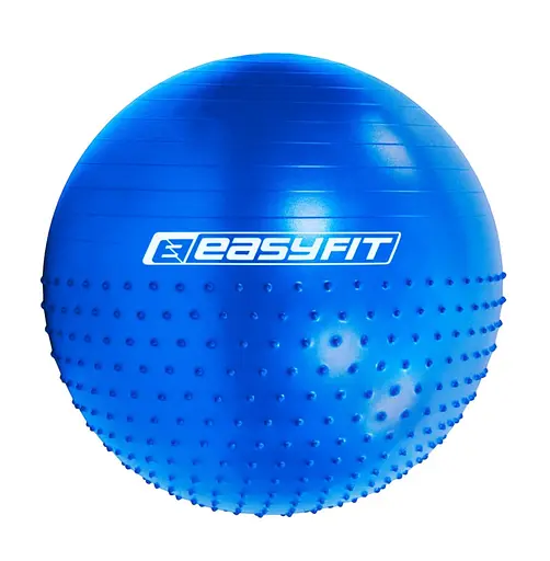 Фитбол 75 см EasyFit Hybrid синий (фитбол полумассажный) (EF-3012-BL) - фото 1