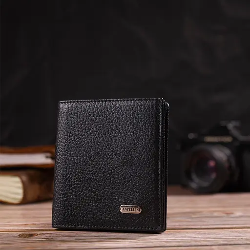 Мужской кожаный кошелек Canpellini 9.5х10.2х1 см acs0025714 - фото 5