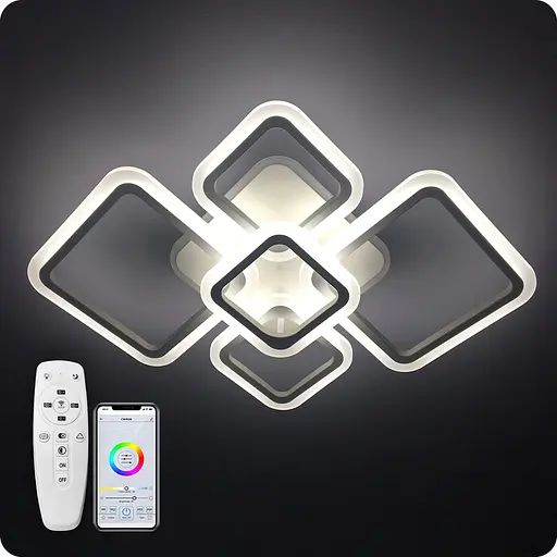 Люстра світлодіодна 517 Dlight 3color з пультом 80Вт Білий (02083) - фото 1