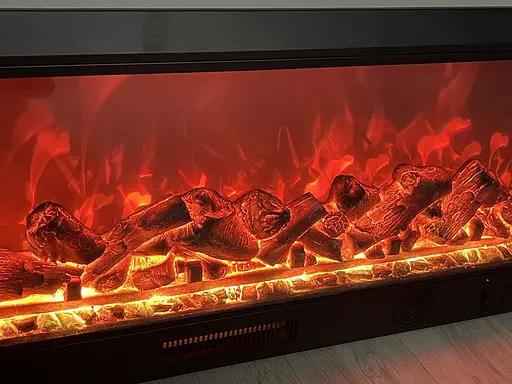 Електричний камін Logos Long 158 1500Вт Bluetooth звук потріскування дров Black with white (10080143)Электрический камин Logos Lon - фото 7