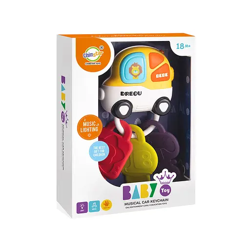 Погремушка легковая с ключиками 503-21, музыка, свет, на батарейках, 20.7x6.3x15 см