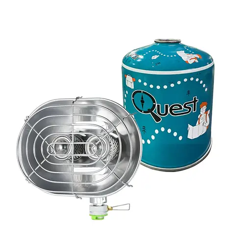 Набір обігрівач газовий BRS-H22 і газовий балон нарізний бутановий Quest 450 г