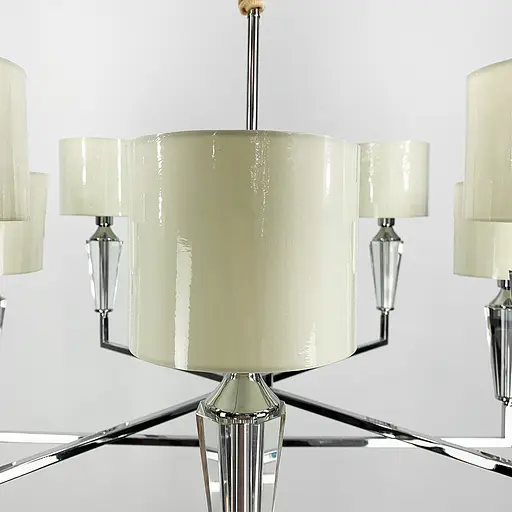 Класична хромова люстра з круглими абажурами Line.F AT 30/8 - фото 3