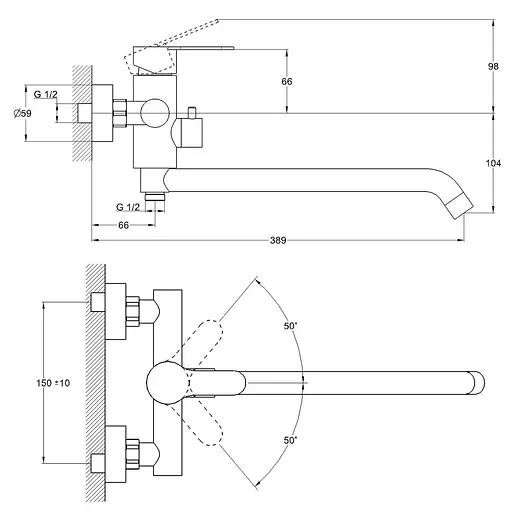 Змішувач для ванни Zegor SAP7-A090 Нержавіюча сталь 30412 - фото 4