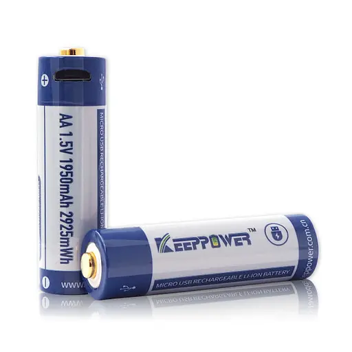 Акумулятор Keeppower AA 14500 1,5В 1950 mAh з micro USB (Синій з білим) - фото 2
