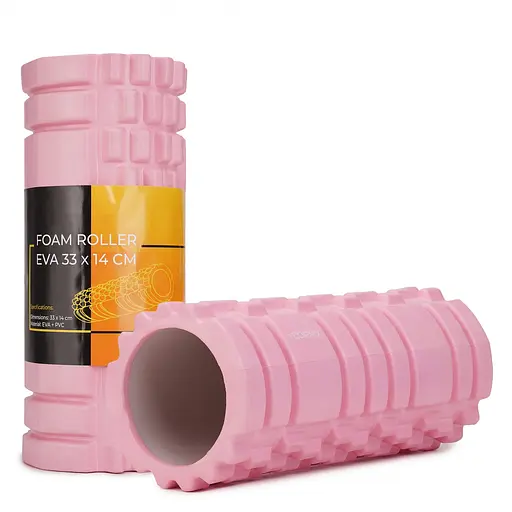 Массажный ролик Cornix EVA 33 x 14 см (валик, роллер) XR-0036 Light Pink - фото 1