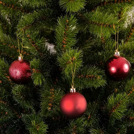 Набір ялинкових куль Mica Decorations вишневі 8 см 27 шт. (1181983) - фото 2