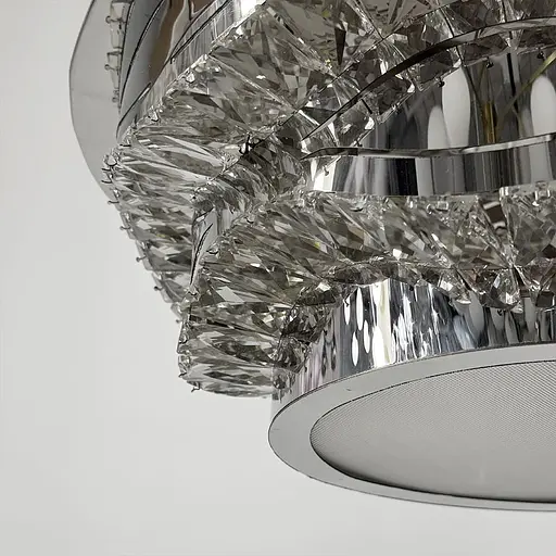 Хромована стельова люстра з прозорим кришталем Ø 50 см | Арт. C 1784/500 | Line F - фото 4