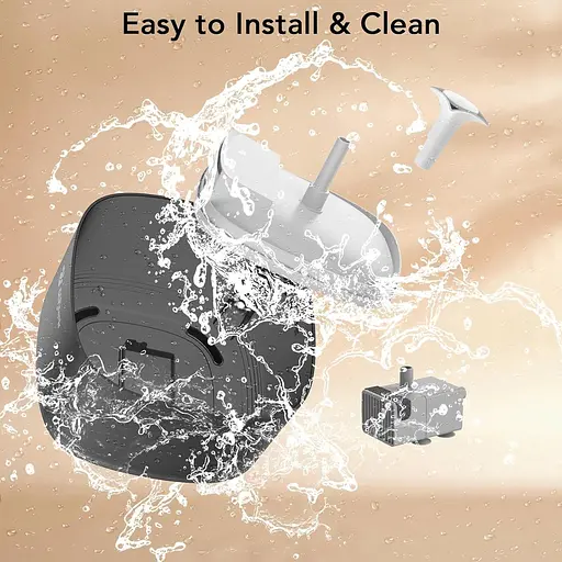 Поїлка для кішок Olfjurk, автоматична, об'ємом 3 л, для собак та кішок, зі знімним резервуаром. Легко чиститься. Підходить для кіш - фото 4