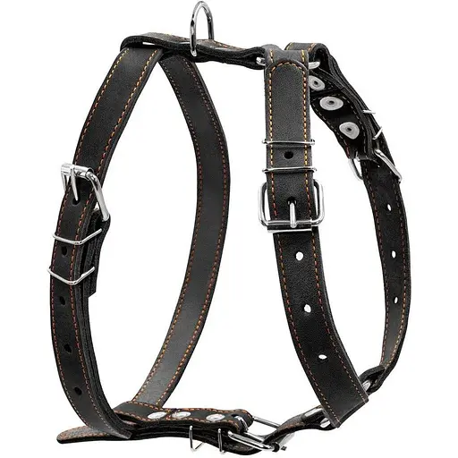 Шлейка Collar одинарная для средних собак (ширина 25мм, А:49-68см, В:68-80см) черная - фото 2