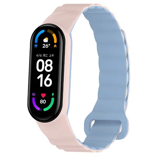 Ремешок Dual-color Magnetic для Xiaomi Mi Band 9/8/10 Light Pink / Lilac Blue