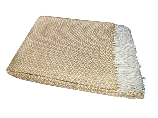 Плед вовняний Vladi Метро 140х200 біло-бежевий 2 - фото 1