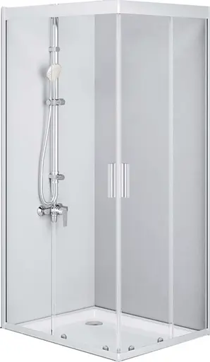 Душевая кабина Am.Pm Gem Twin Slide 120x80 см прозрачное стекло хром W90UG-404 -120280-MT, Универсальная, прозрачная, хром - фото 1