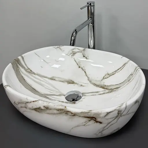 Умивальник VBI Modena S lava накладний VBI-012005, Мармур - фото 1