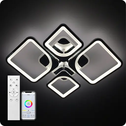 Люстра светодиодная 517 Light 3color с пультом 120Вт Хром (01738) - фото 1
