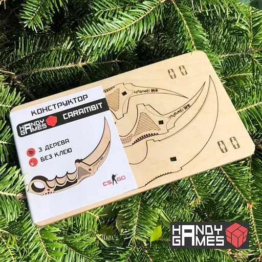 Дерев'яний конструктор Ніж Карамбіт 7 деталей - фото 3