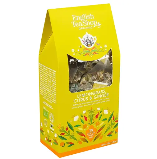 Чай трав'яний English Tea Shop лемонгр-імбир-цитрус органічний 15х2 г