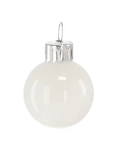 Елочные шарики Chomik стеклянные серебро + белый 3 см 11 шт. (BOZ2195) - фото 4