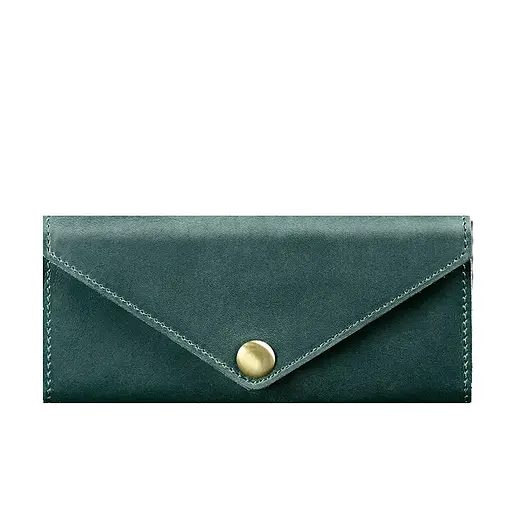 Женский кожаный кошелек Керри 1.0 зеленый Crazy Horse - фото 7