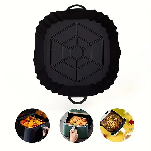 Квадратна силіконова форма для аерогрилю, духовки та мультипечі 20х20 см, Kitchen Master Синій 87417 - фото 10