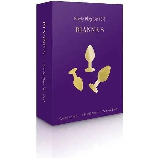 Набір анальних пробок із кристалом Rianne S: Booty Plug Set Purple діаметр 2.7 см 3.5 см 4.1 см - фото 3
