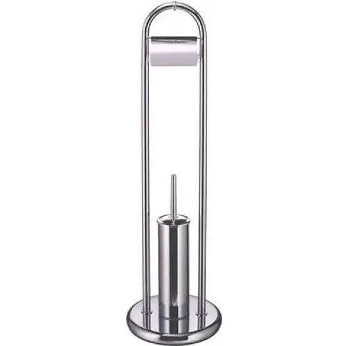 Ершик напольный с бумагодержателем хром 82 см Frap F903 1/6, Хром - фото 1