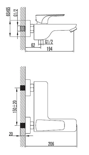 Смеситель для ванны Imprese Valtice 10320 Хром - фото 2