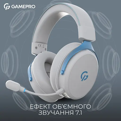 Наушники GamePro Asgard Skadi Wireless White/Blue (HSW191WB) - фото 5