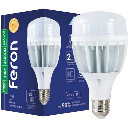 Лампа свiтлодiодна Feron LB-65 40Вт E27-E40 6400K (1515)