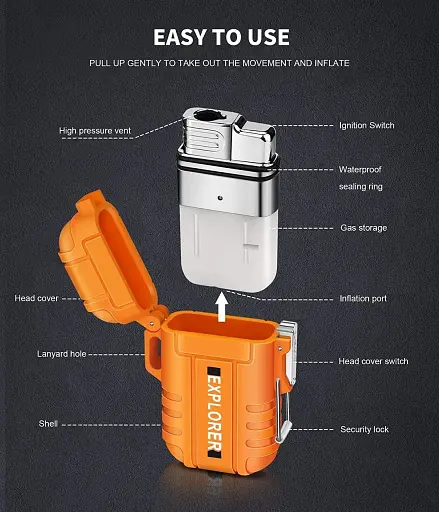 Зажигалка для барбекю, кухни, сигарет, зажигалки для сигар, металлическое синее пламя, бутановая зажигалка, факел для сигар - фото 3