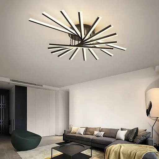 Люстра з геометричним дизайном у чорному корпусі | Арт. MJ 195/9 BK | Line F - фото 3