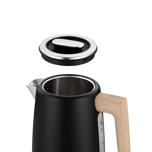 Ardesto Электрочайник EKL-F420WWD, 1.7л, металл, мат, Strix, черный - фото 2