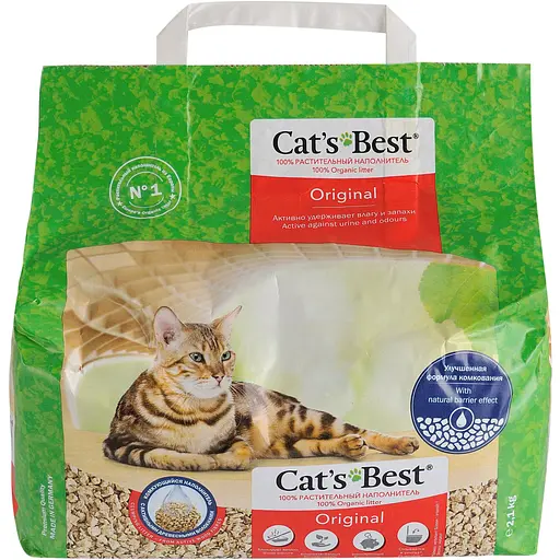 Наполнитель Cat’s Best Original для кошачьего туалета деревянный 5 л/ 2.1 кг - фото 1