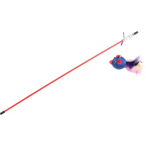 Іграшка для котів Fox Вудка-дражнилка Мишка-м'яч+перо - фото 1