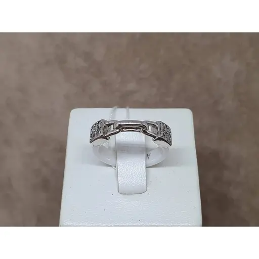 Серебряное кольцо Aurora Замочек с керамикой и фианитами. С1157Б - фото 3