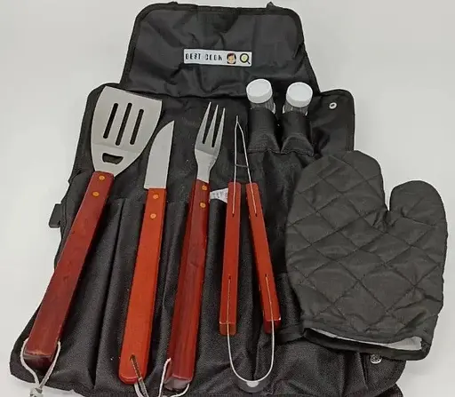 Набор для гриля и барбекю: 7 аксессуаров с фартуком - Для любителей BBQ - A-Plus 8536 - фото 6