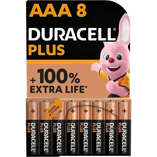 Батарейка Duracell MN2400 LR03 AAA мініпальчикові паковання з 8 штук - фото 1