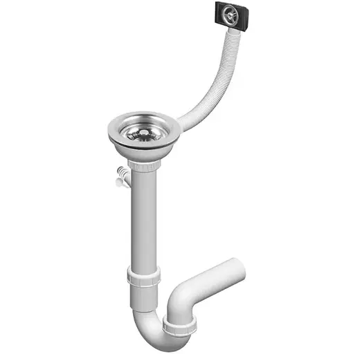 Гранітна кухонна мийка Rea Nels black з білим вкрапленням ZLE-00114, Чорний матовий - фото 4