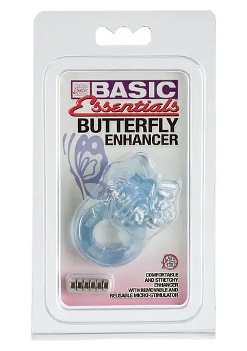 Эрекционное кольцо с вибрацией CalExotics Butterfly Enhancer 6 см голубой - фото 3