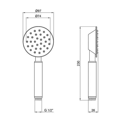 Ручной душ Kroner KRP Edelstahl Klassisch - ESG700, Никель - фото 2