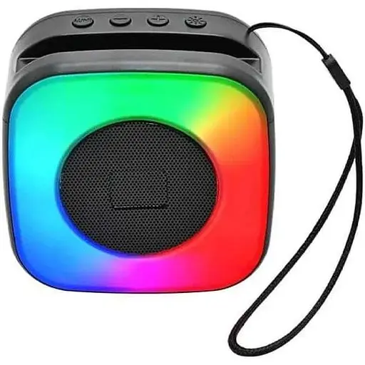 Колонка Bluetooth L011 портативная акустика с насыщенным звуком FM-радио и поддержкой USB microSD и AUX с RGB 5 Вт Черный - фото 1