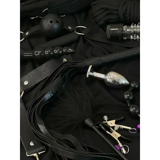Еротичний набір БДСМ для рольових ігор Чорний БДСМ набір 15 предметів для рольових садо-мазо ігор Фетиш - фото 4