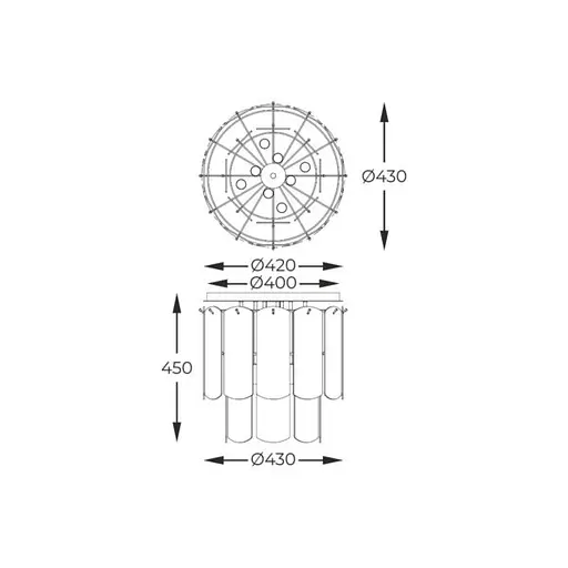 Стельовий світильник NIRA MX3523-8M-EBCN Zuma Line - фото 2