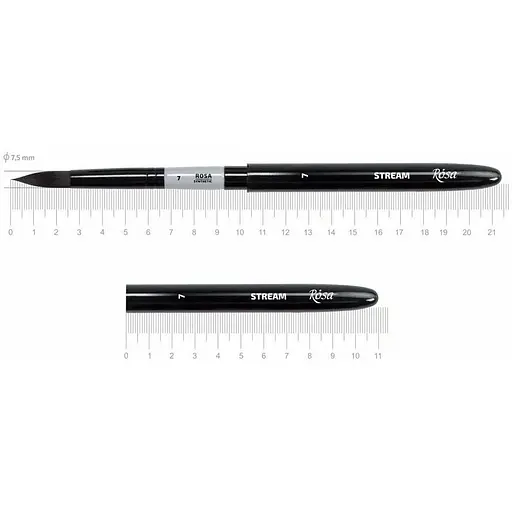 Пензель синтетика кругла TRAVEL BRUSH STREAM 158 № 7 коротка ручка Rosa